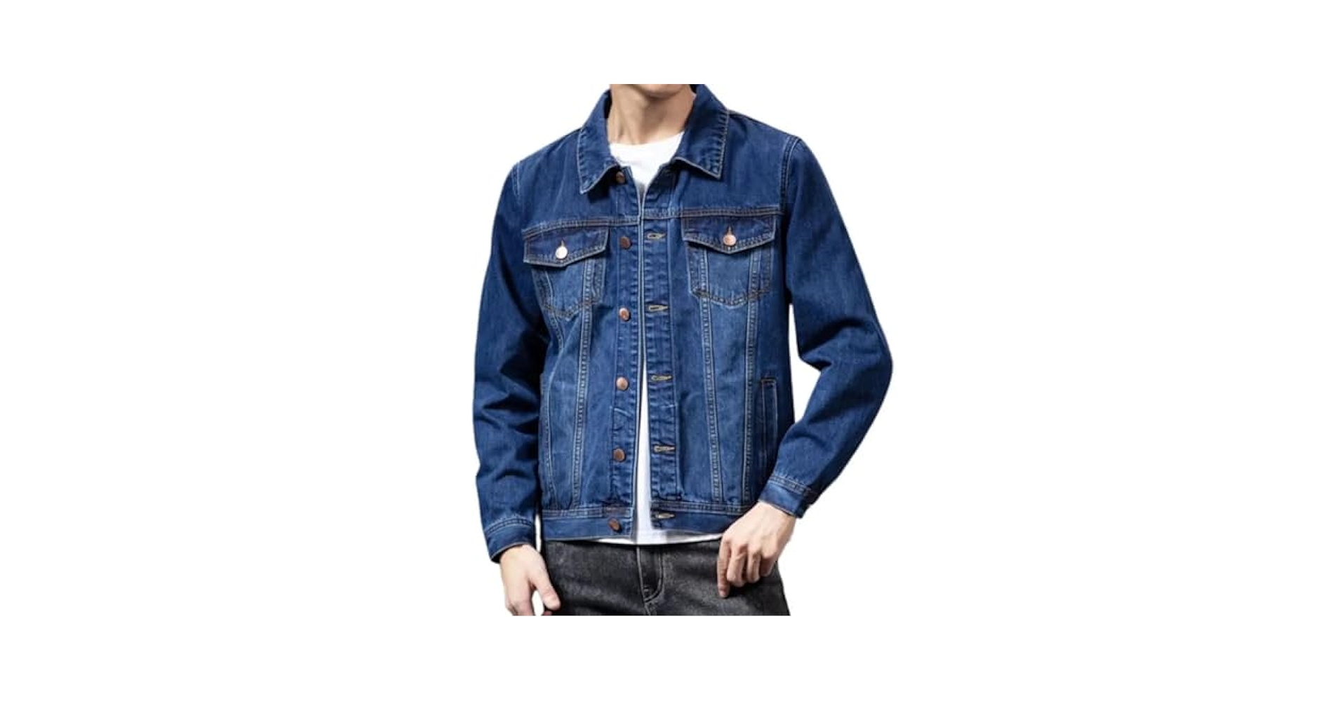 Amazon.com: Pegsmio Men Denim Coat Single-Breasted Cardigan